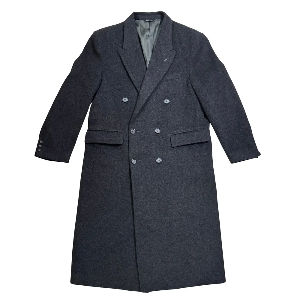 New Brigantine Overcoat Mens‎ 42 Gray Cashmere Blend Double Breasted USA Made